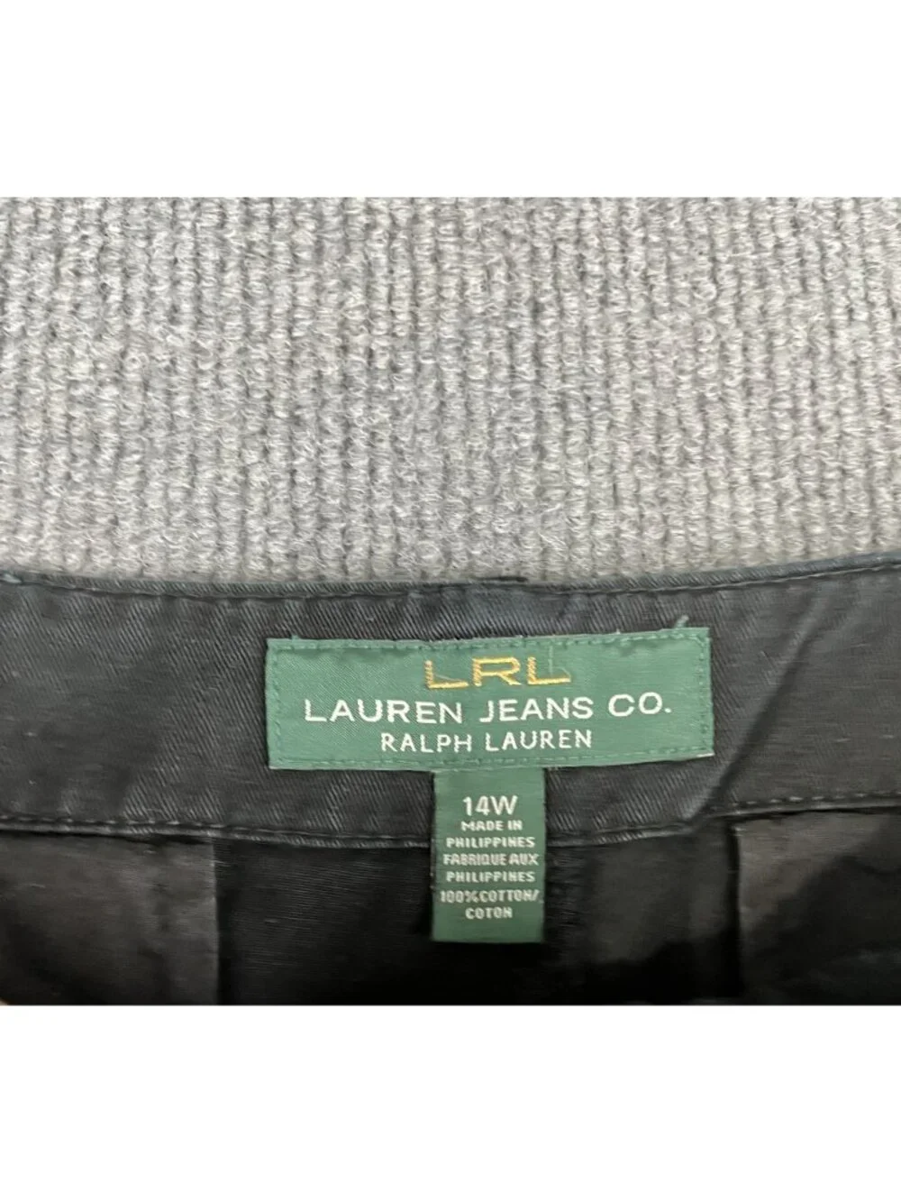 Lauren Jeans Co. Womens Black Cotton Bermuda Shorts Size 14W